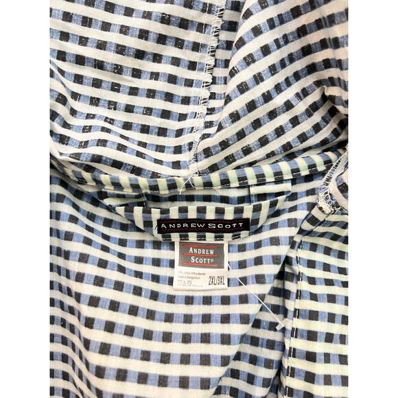 Andrew Scott Men's Multicolor Plaid Print Cotton Blend Long Sleep Robe Size 2XL - Picture 4 of 4